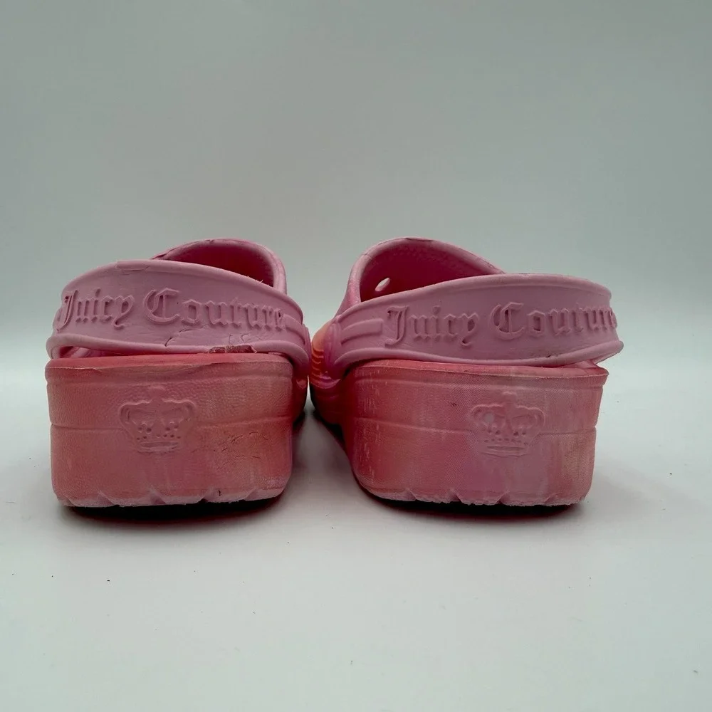 Juicy Couture tie dye clogs charms pink orange girls size 11 12 mismatch